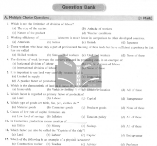 Preliminary Exam Paper of 10th   Subject : Econimics  Year : 2022 - 23  Mark 80