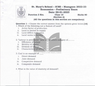 St. Mary 10 Economics